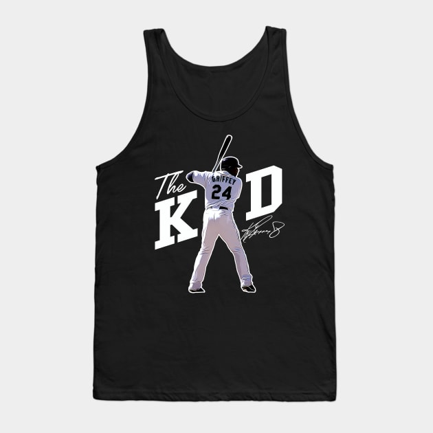 Ken Griffey Jr The Kid Basketball Legend Signature Vintage Retro 80s 90s Bootleg Rap Style Tank Top by CarDE